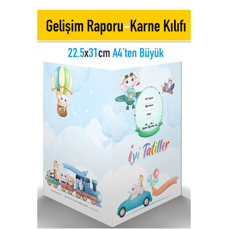 Hayvanlar Temalı Gelişim Raporu ve Karne Kılıfı A4